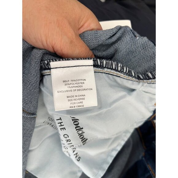 ModCloth The Grier Wide Leg Flare Jeans Ultra High Rise Dark Blue Wash plus 26 - Picture 12 of 12